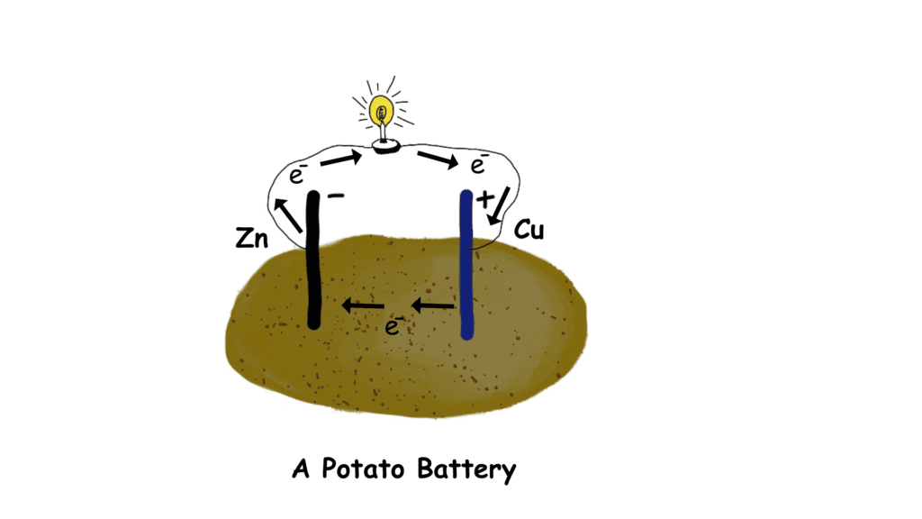 An easy home made potato battery