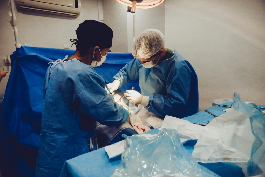Surgery as one of the possible treatment for mesothelioma.